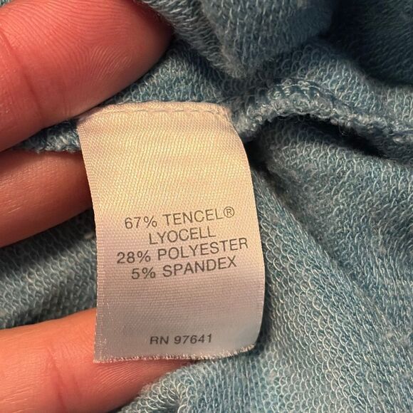 J. Jill Pure Luxe Tencel Blue Funnel Neck Tunic Top Large - Picture 7 of 8